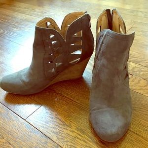 Grey Wedge booties size 10